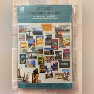 Aesthetic Wall Collage Kit - Travel Postcard Décor in Teal & Multicolor